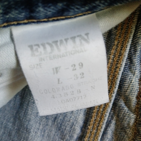 EDWIN vintage (late 80's) button fly jeans. Waist 29. Length 32. - Picture 1 of 9